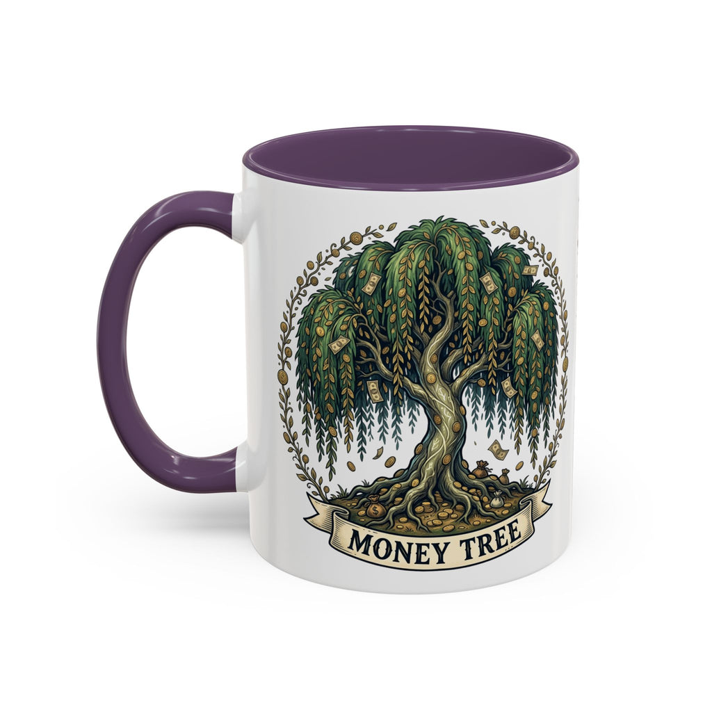 Money Tree Accent Coffee Mug — Inspirational 11/15oz Ceramic Mug with "Money Tree" Design