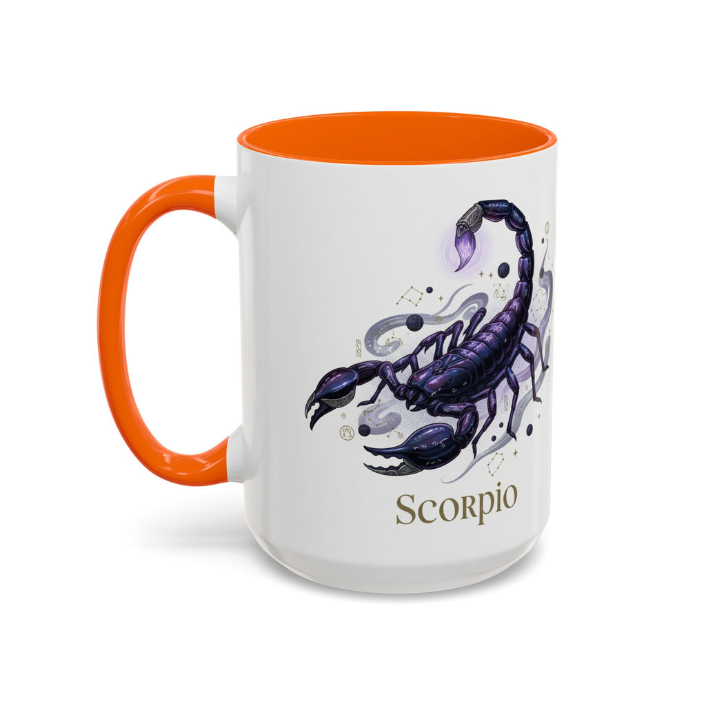 Scorpio Zodiac Coffee Mug — Purple Scorpion Accent Mug (11/15oz)