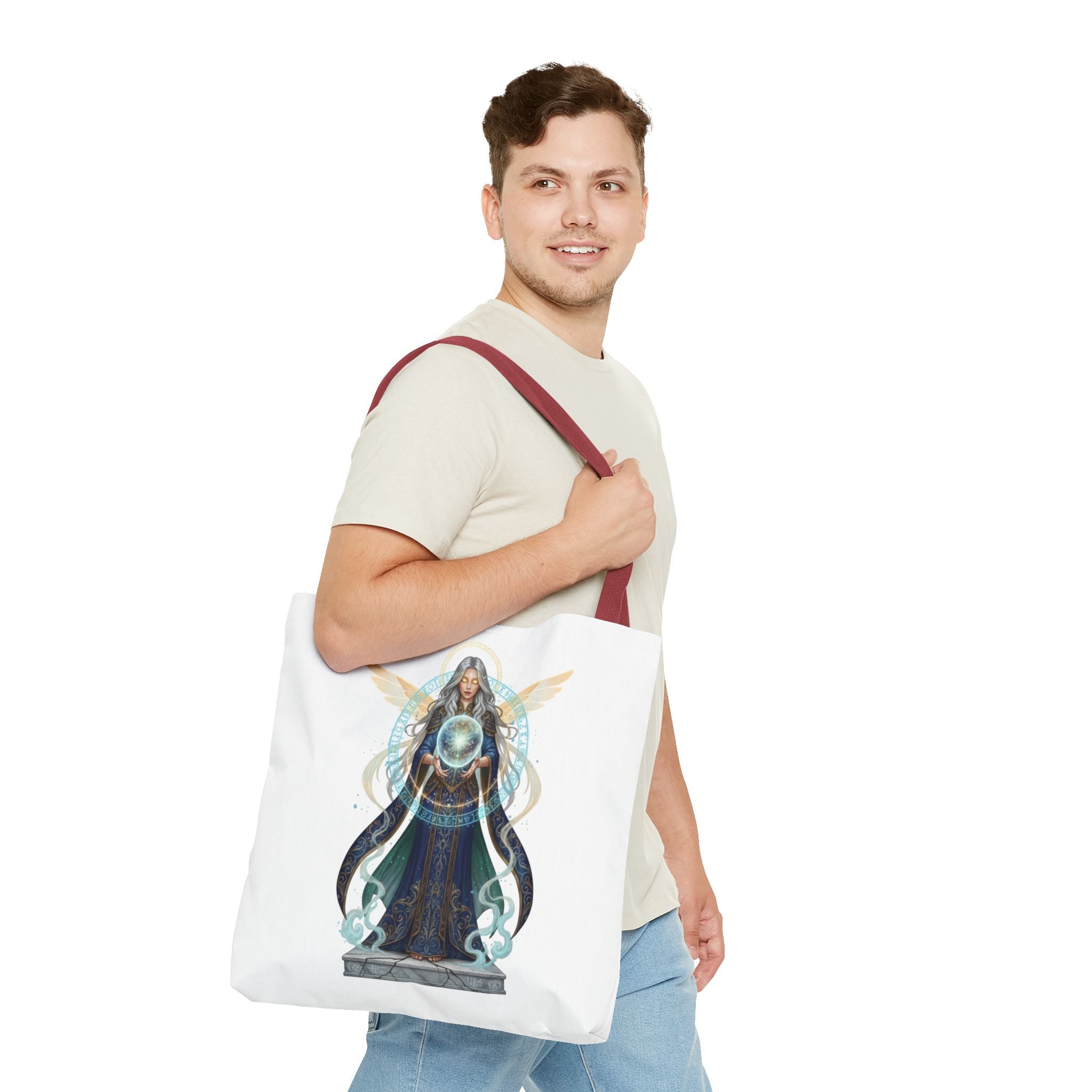 Mystic Oracle Tote Bag — Crystal Ball Seer Illustration