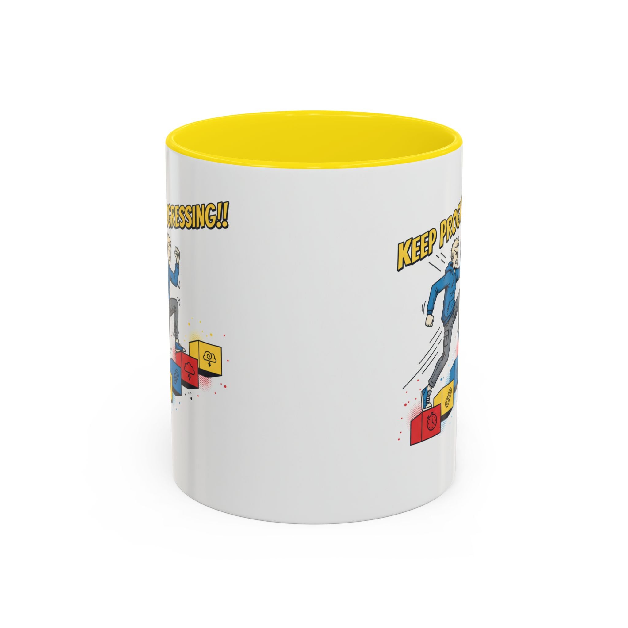 Keep Progressing Coffee Mug — Motivational Accent Mug (11/15oz)