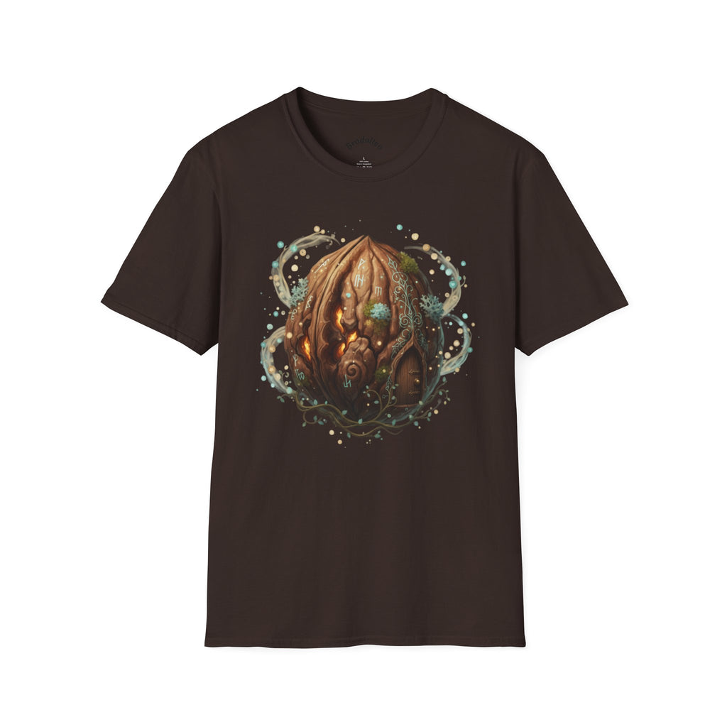 Mystic Walnut Orb T‑Shirt — Fantasy Nature Illustration