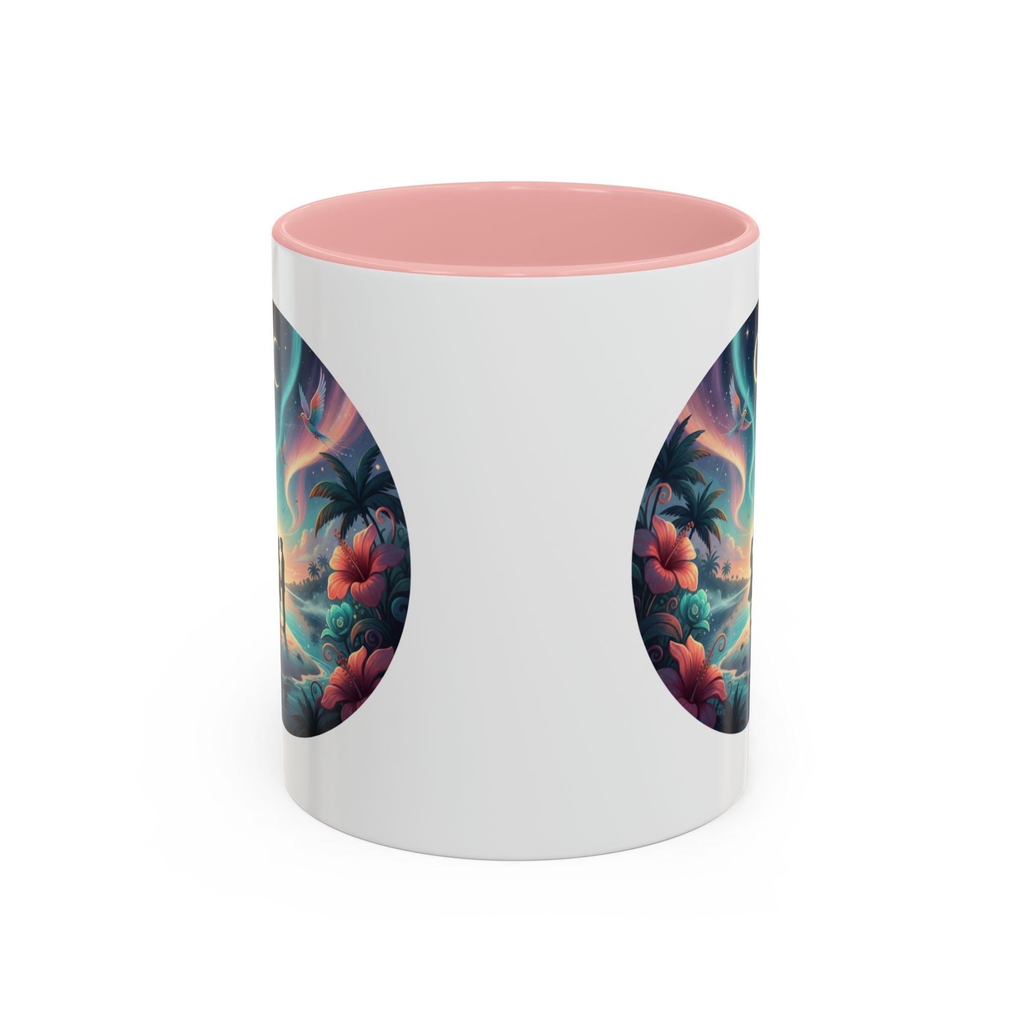 Tropical Sunset Coffee Mug — Romantic Beach Couple Accent Mug (11/15 oz)