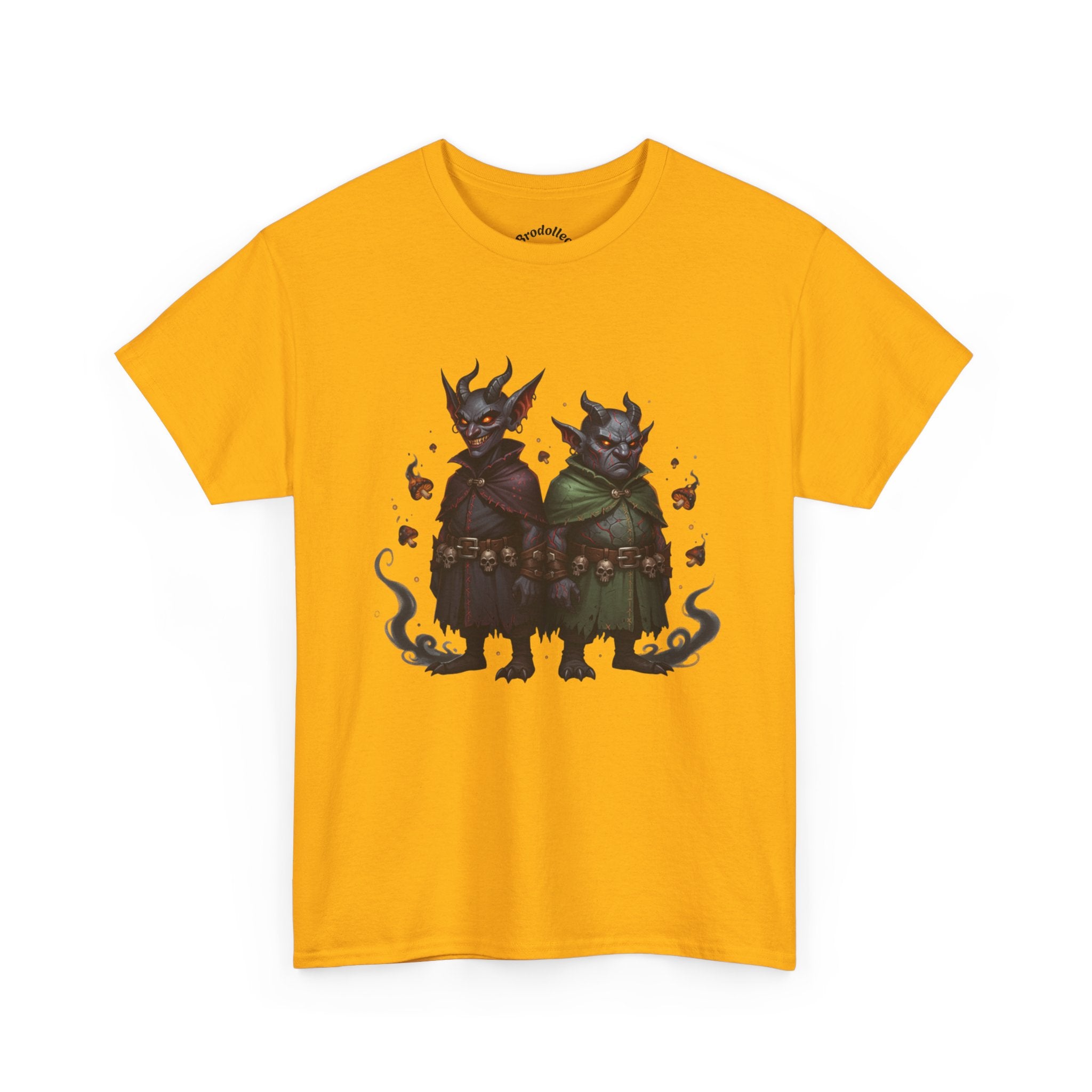 Demonic Twins Graphic Tee — Gothic Fantasy Demon Couple T-Shirt