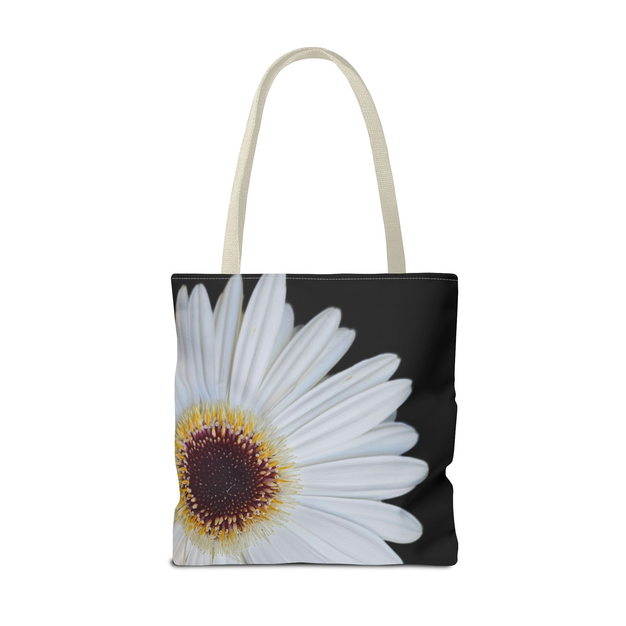 Daisy Corner Tote Bag — White Floral AOP Shopper