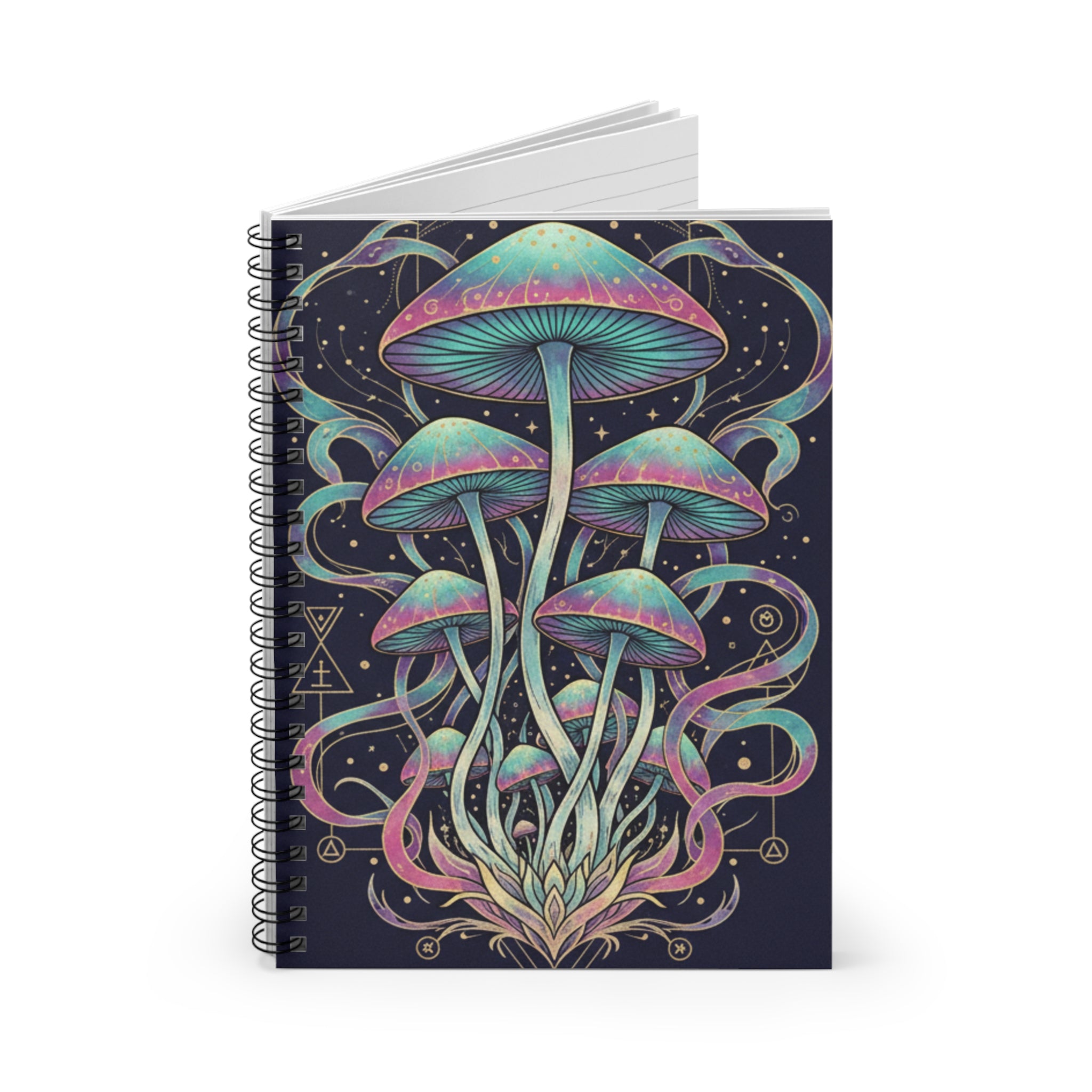Psychedelic Mushroom Spiral Notebook — Ruled Lined Journal for Sketching & Notes