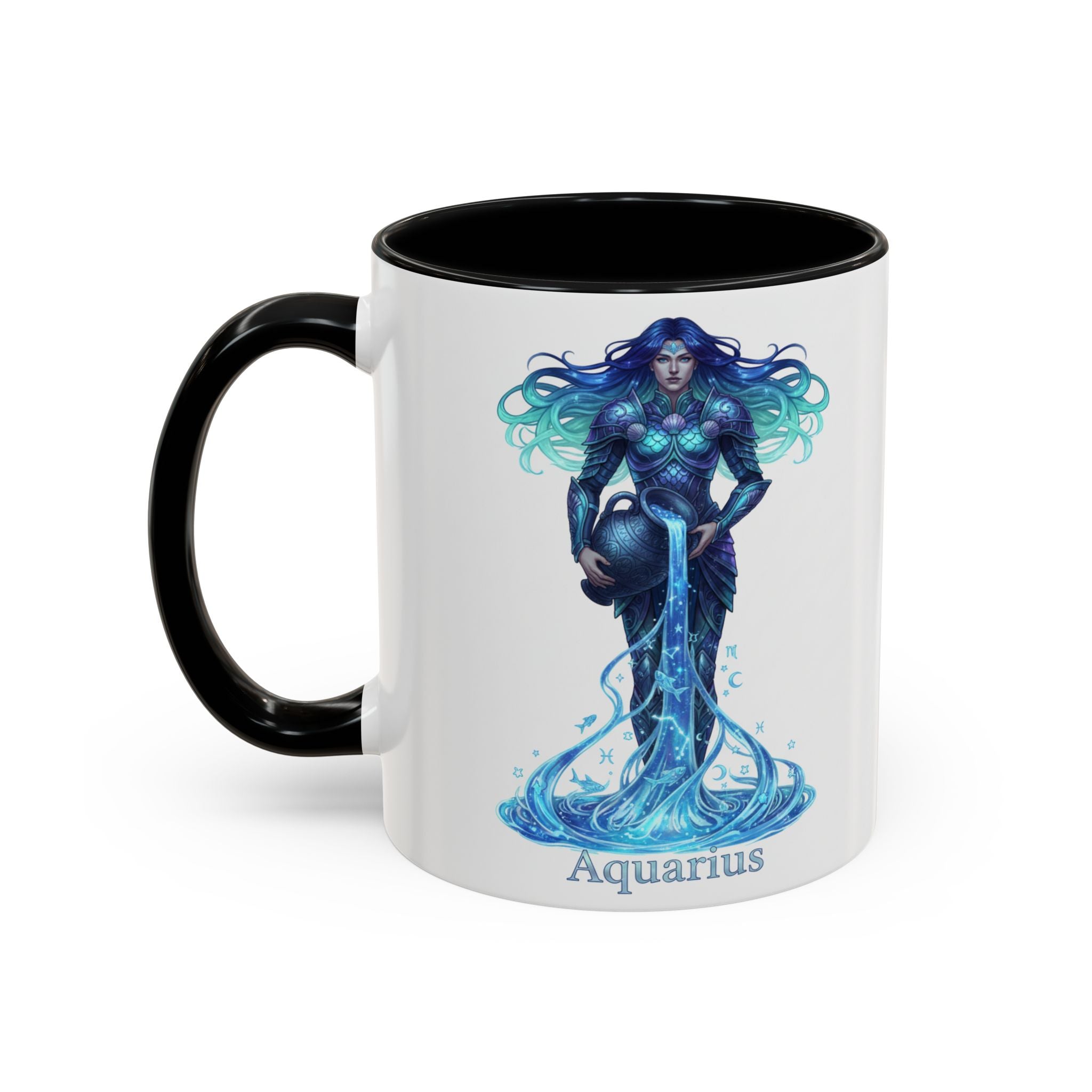 Aquarius Zodiac Coffee Mug — Water Bearer Astrology Accent Mug