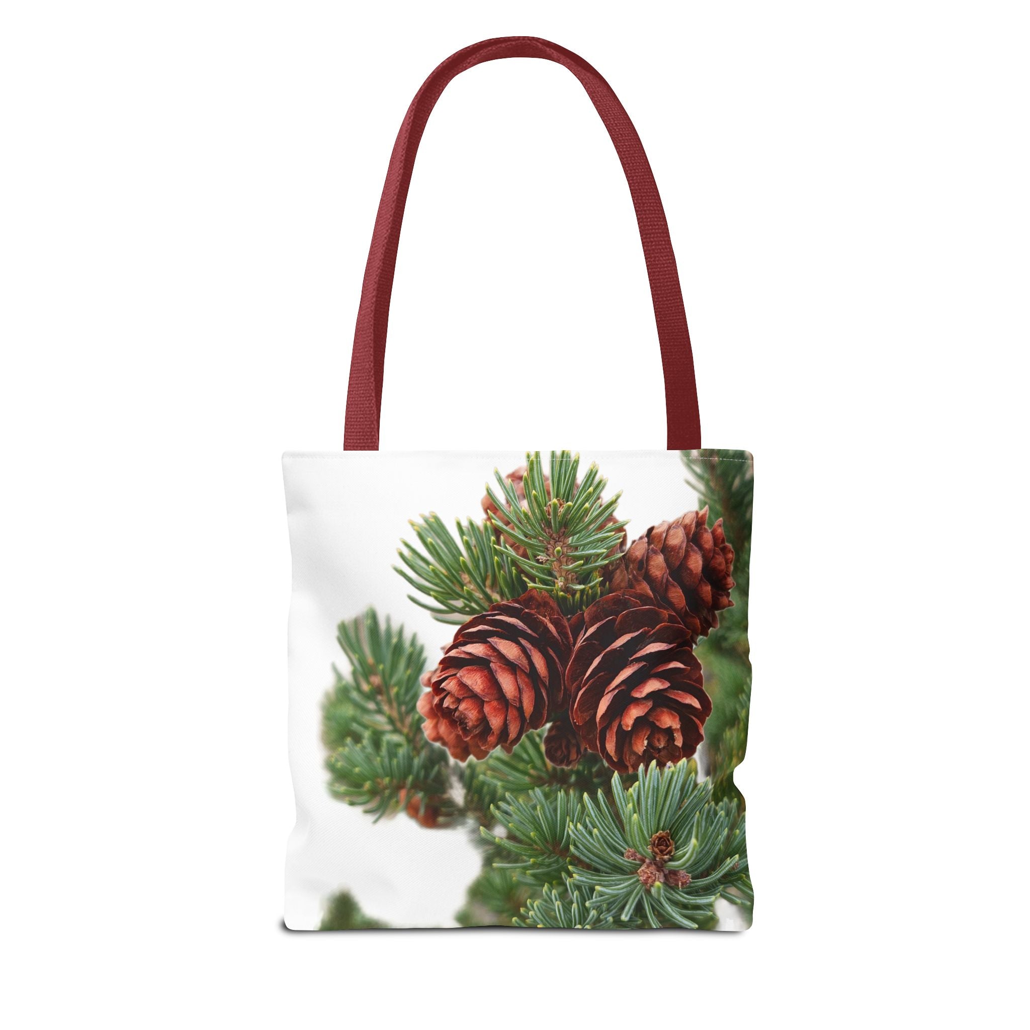 Pinecone Winter Tote Bag — Botanical Evergreen Holiday Market Bag