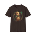 Fantasy Forest Wizard T-Shirt — Cute Turtle Mage with Emerald Staff