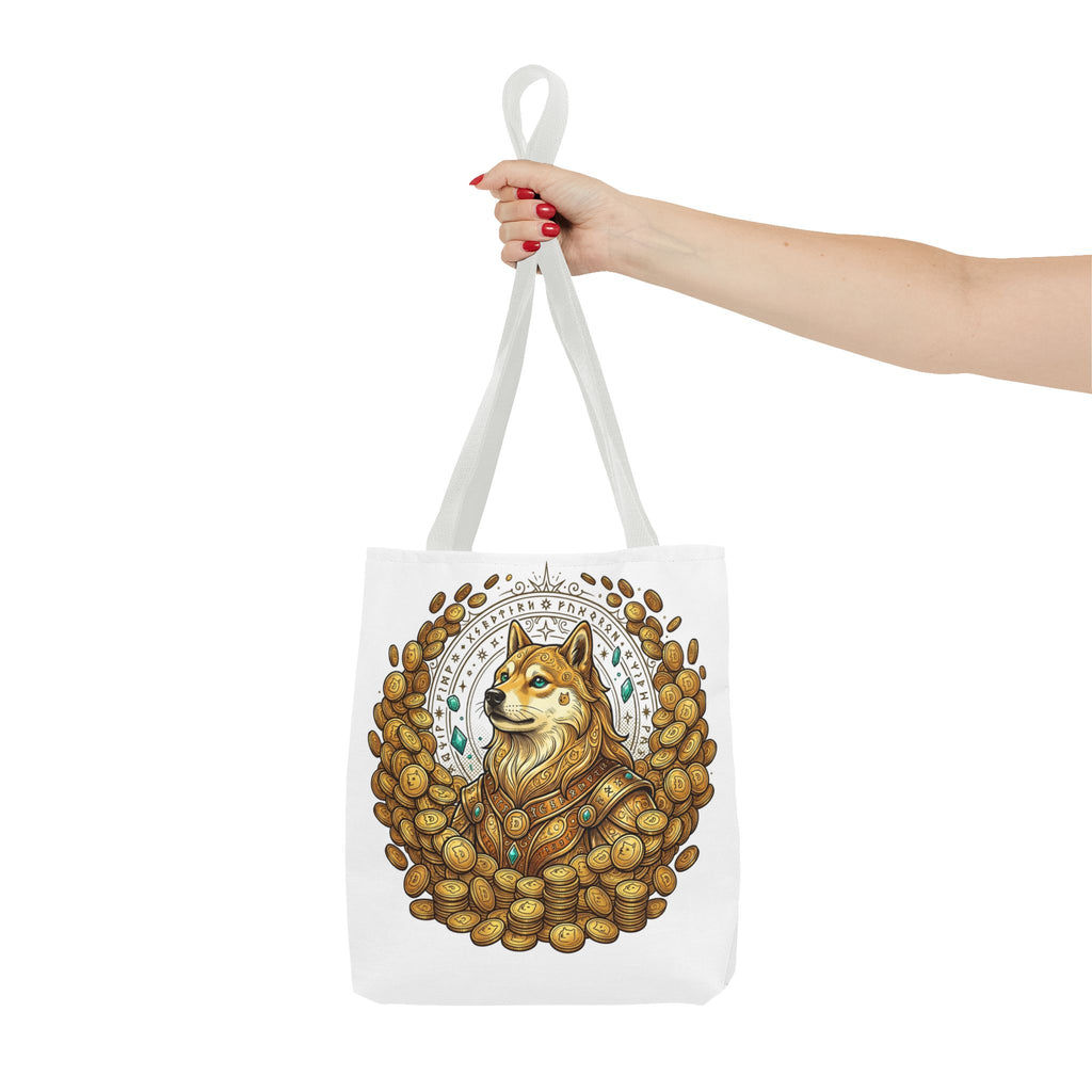 Dogecoin Shiba Inu Coin Pile Tote Bag — Crypto Meme Art Tote