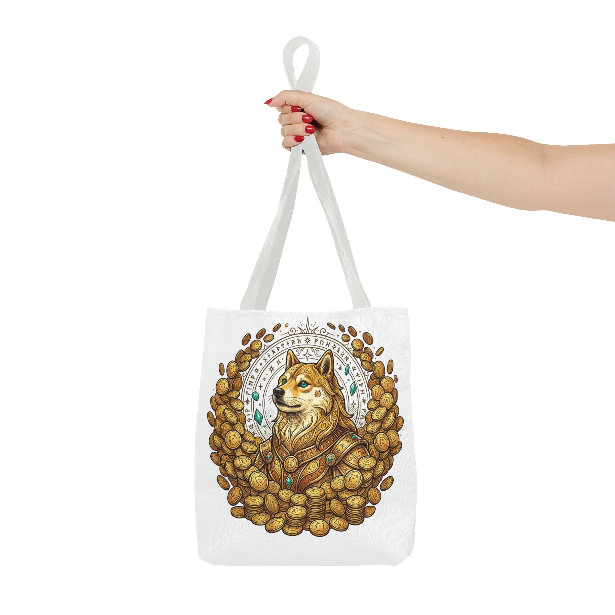 Dogecoin Shiba Inu Coin Pile Tote Bag — Crypto Meme Art Tote