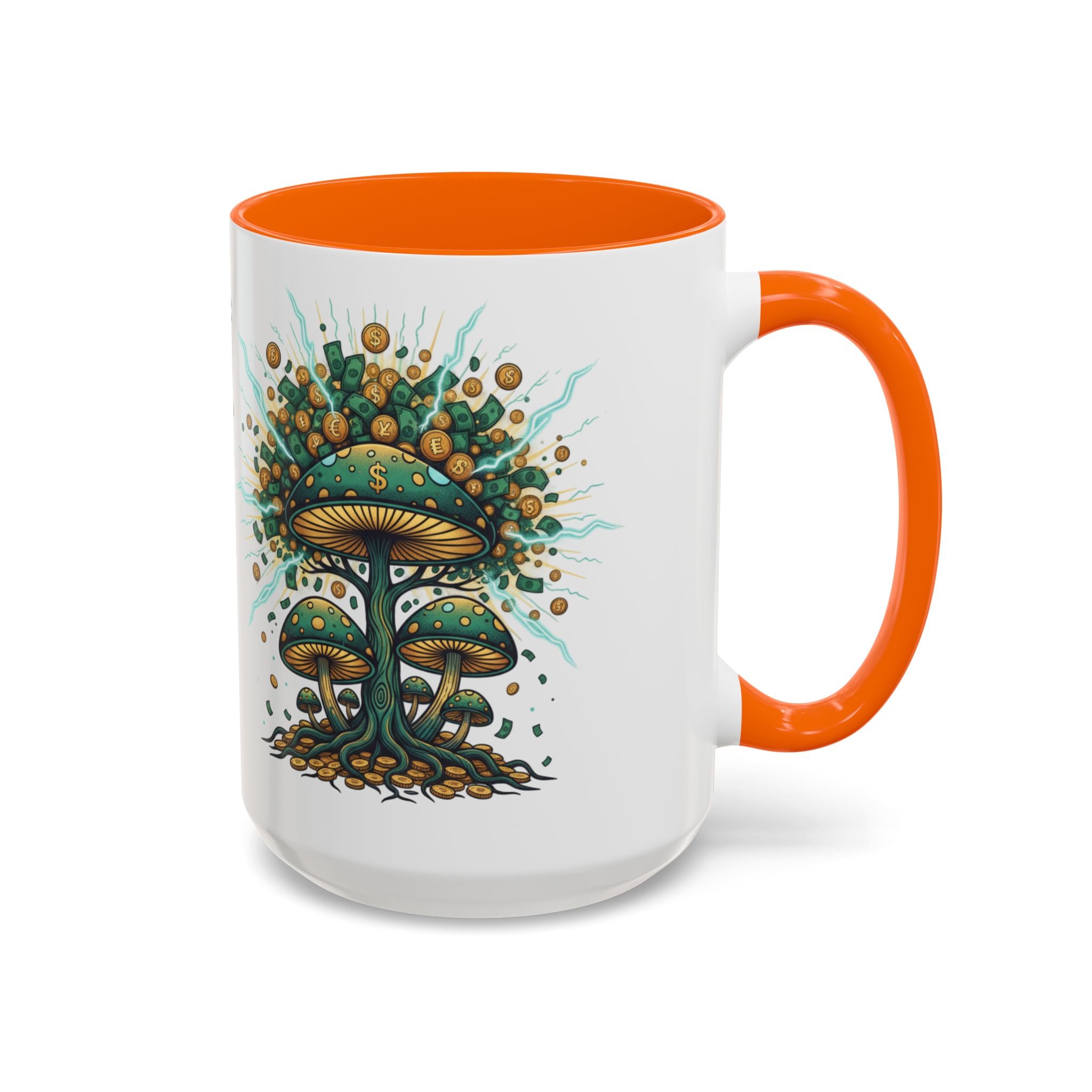 Accent Coffee Mug — 'Money Flows to Me Freely' Mushroom Abundance Design (11/15oz)