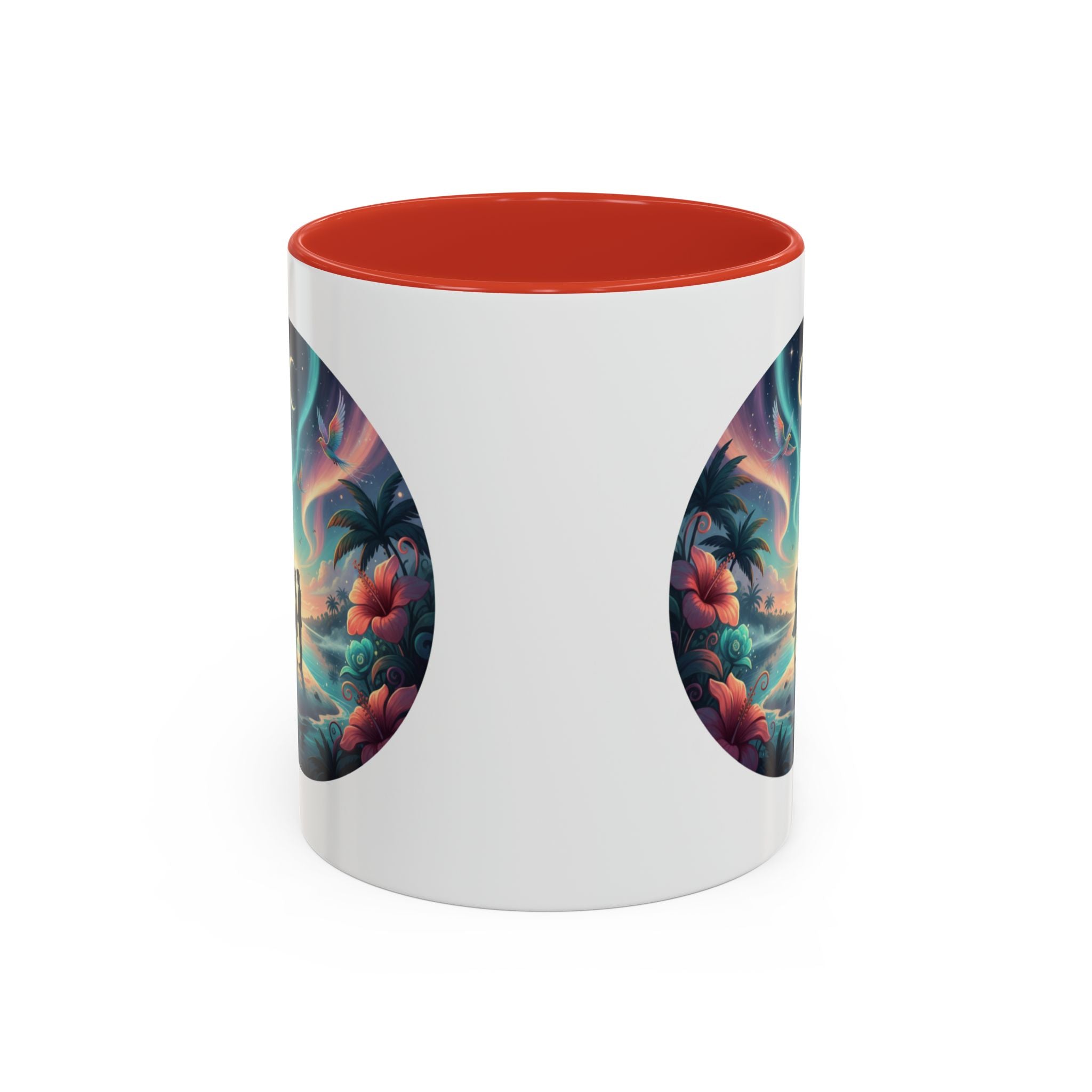 Tropical Sunset Coffee Mug — Romantic Beach Couple Accent Mug (11/15 oz)