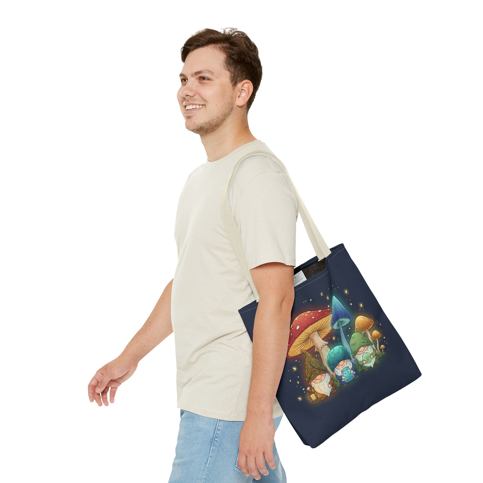 Mushroom Gnome Tote Bag — Whimsical Forest Fairycore AOP Tote