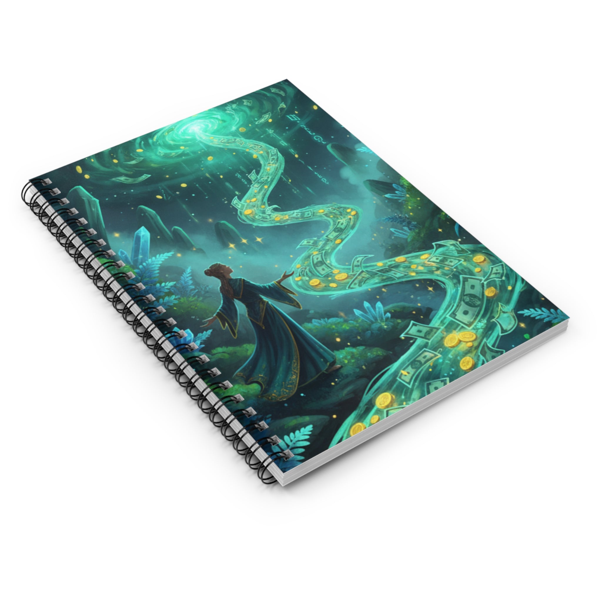 Enchanted Path Spiral Notebook — Fantasy Art Ruled Journal