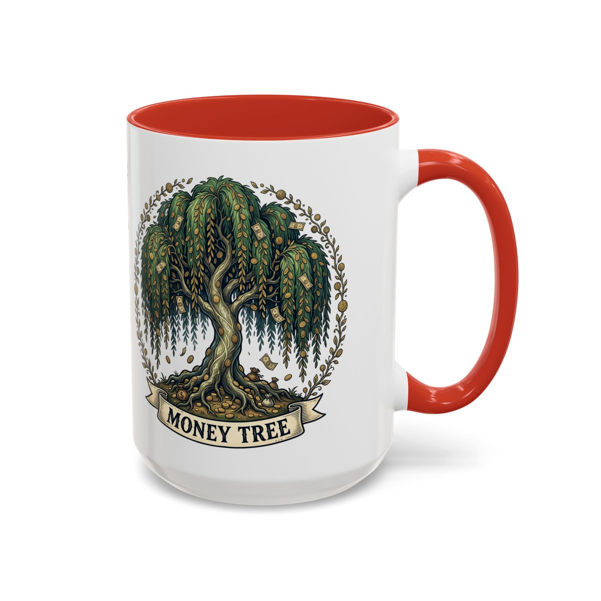 Money Tree Accent Coffee Mug — Inspirational 11/15oz Ceramic Mug with "Money Tree" Design