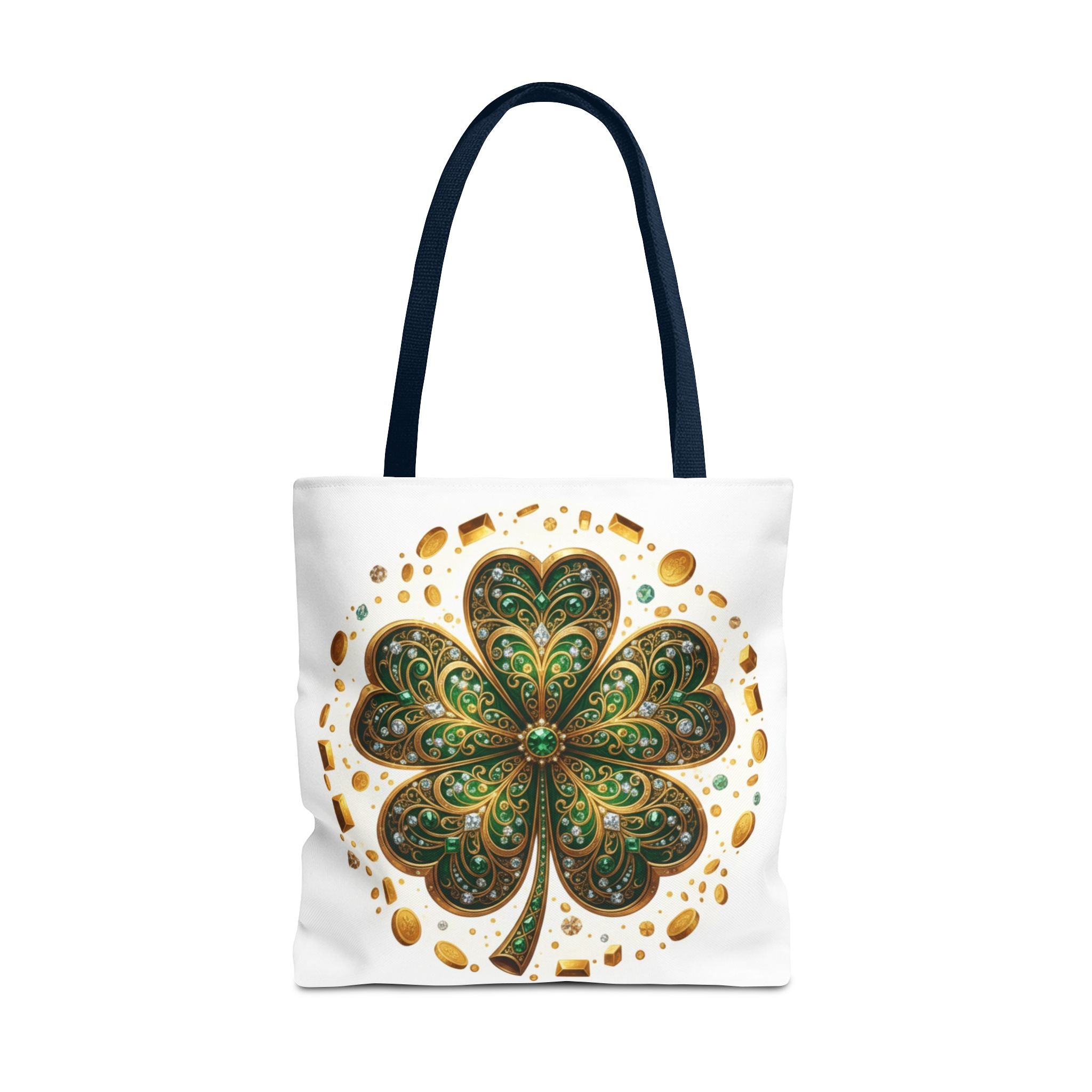 Celtic Shamrock Tote Bag — Green Four-Leaf Clover St. Patrick’s Day All-Over Print