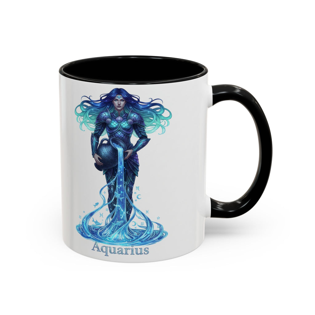 Aquarius Zodiac Coffee Mug — Water Bearer Astrology Accent Mug
