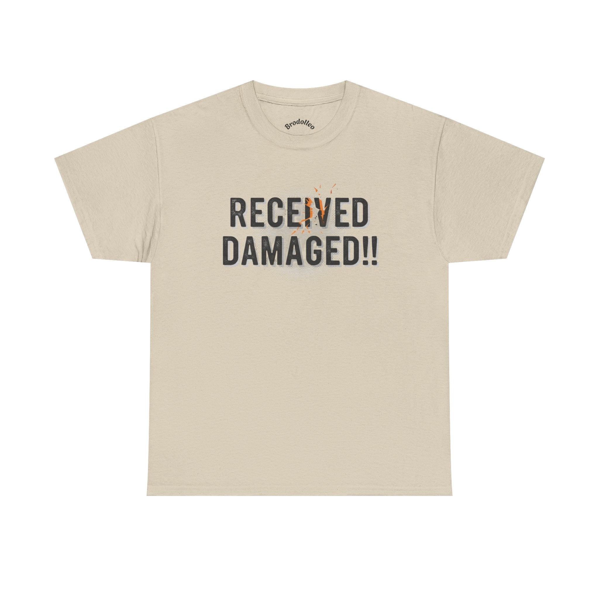 Received Damaged!! T‑Shirt — Funny Shipping Label Tee