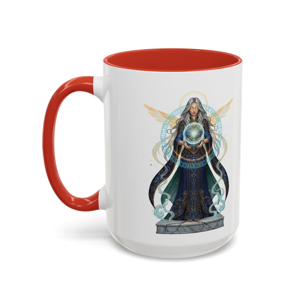 Mystic Oracle Coffee Mug — Woman with Crystal Ball Accent Mug