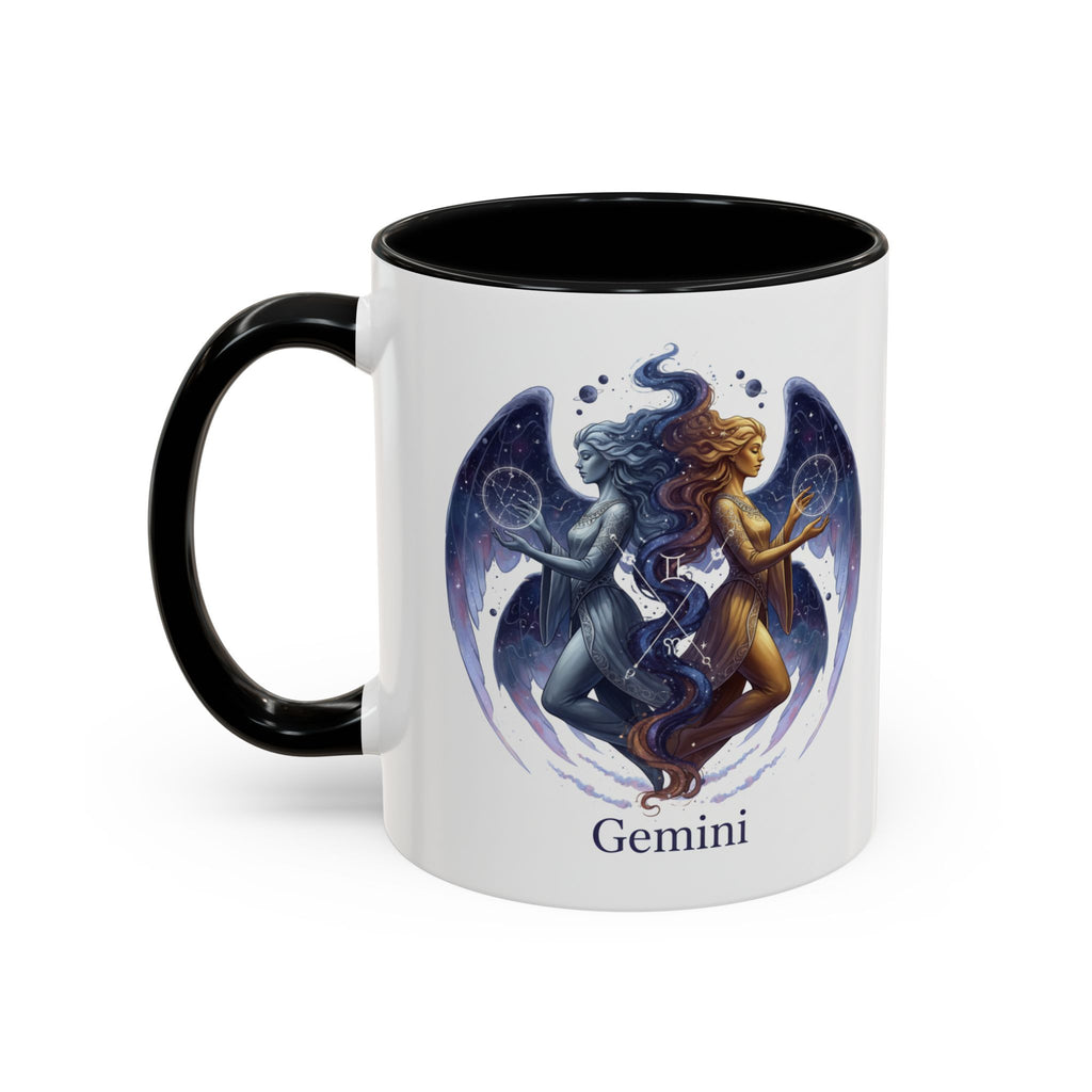 Gemini Zodiac Coffee Mug — Twin Stars Astrology Accent Mug (11/15oz)