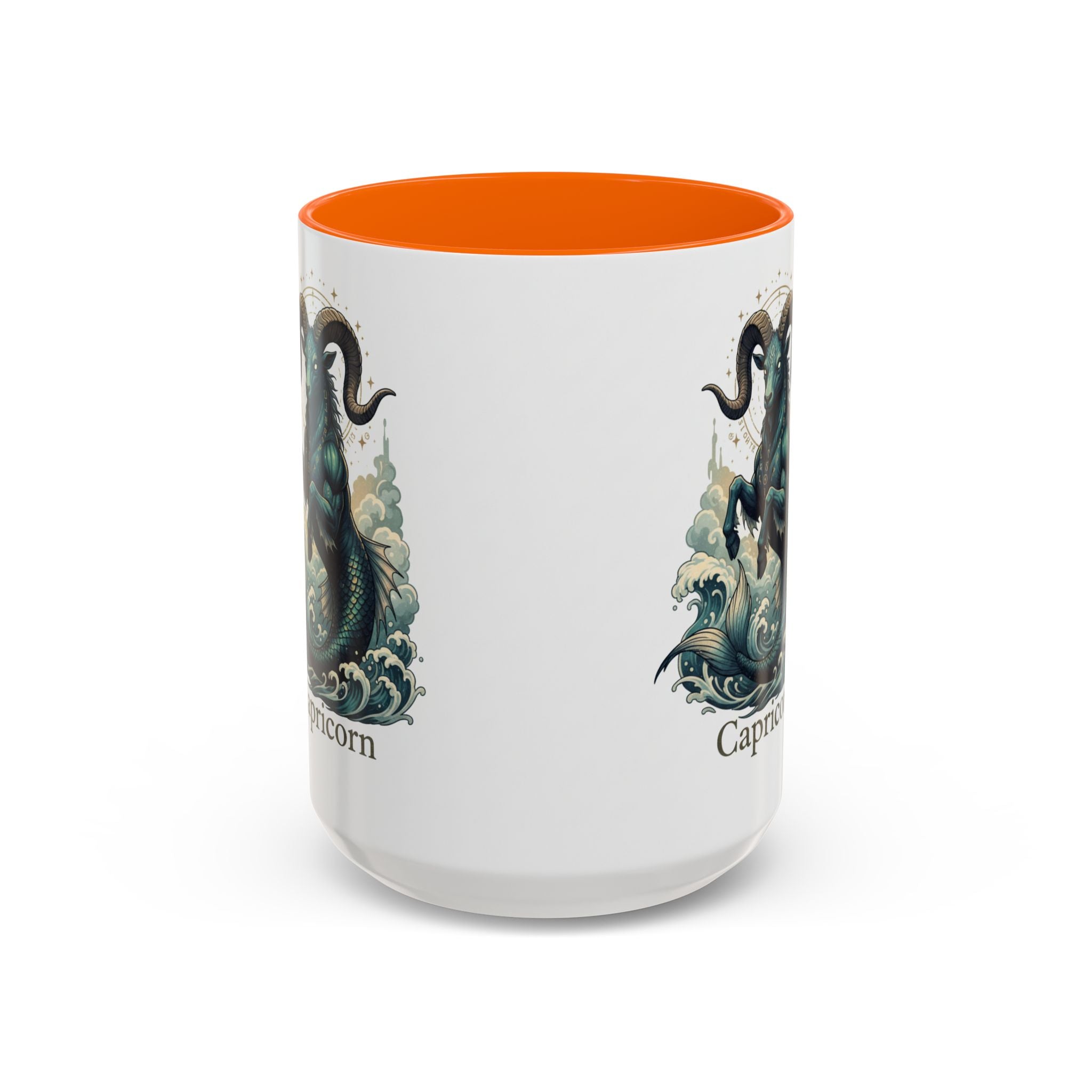 Capricorn Sea-Goat Accent Coffee Mug — Zodiac Astrology Ceramic Gift (11/15oz)
