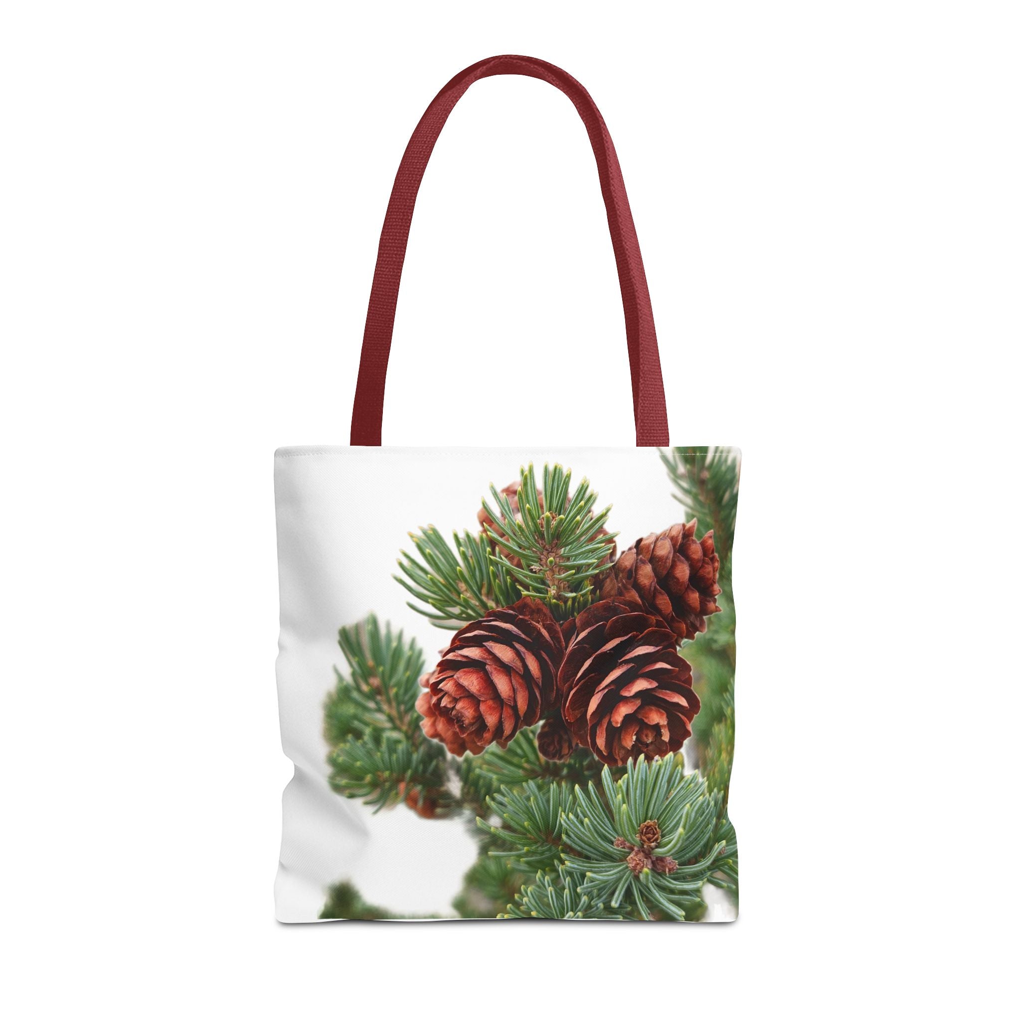 Pinecone Winter Tote Bag — Botanical Evergreen Holiday Market Bag