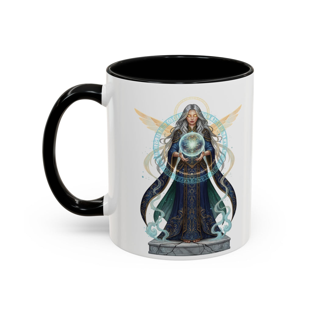 Mystic Oracle Coffee Mug — Woman with Crystal Ball Accent Mug