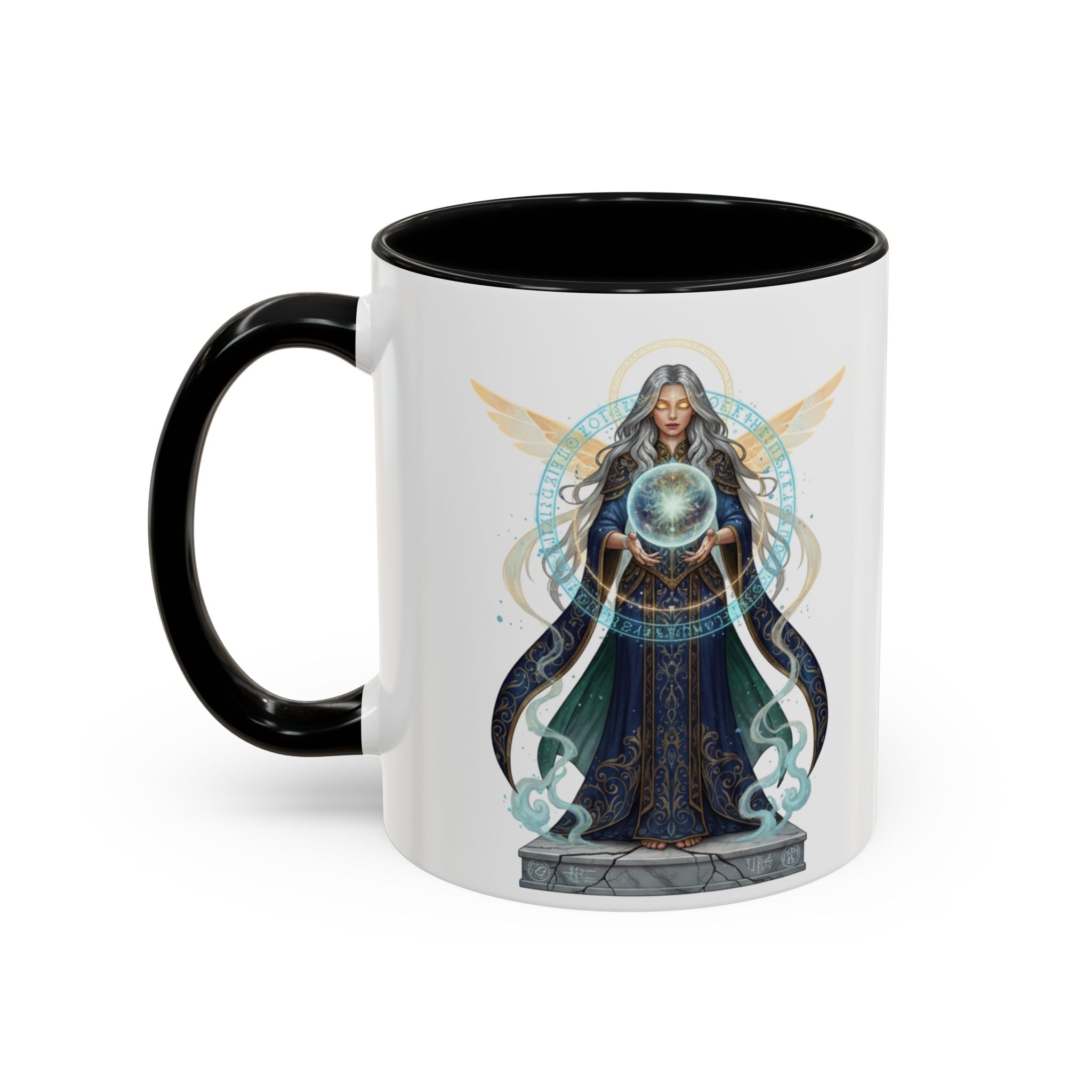 Mystic Oracle Coffee Mug — Woman with Crystal Ball Accent Mug