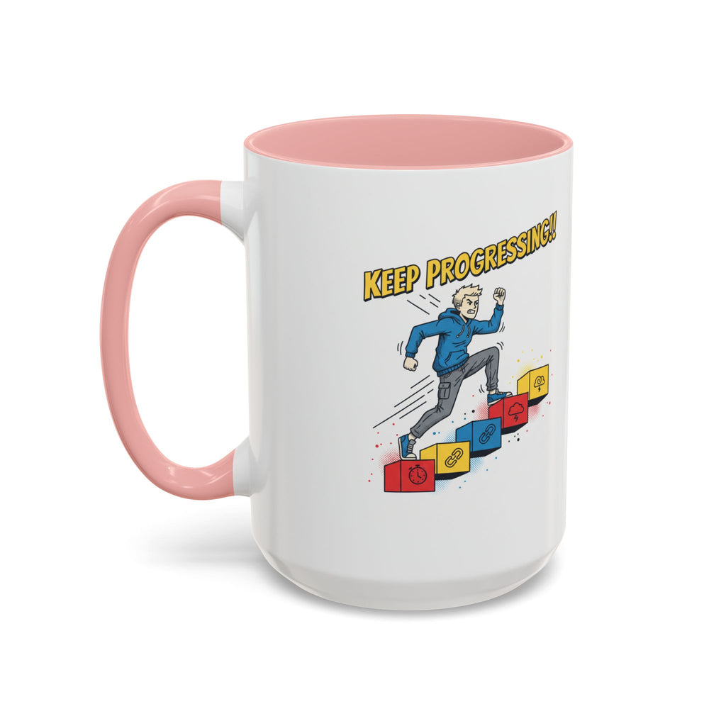 Keep Progressing Coffee Mug — Motivational Accent Mug (11/15oz)