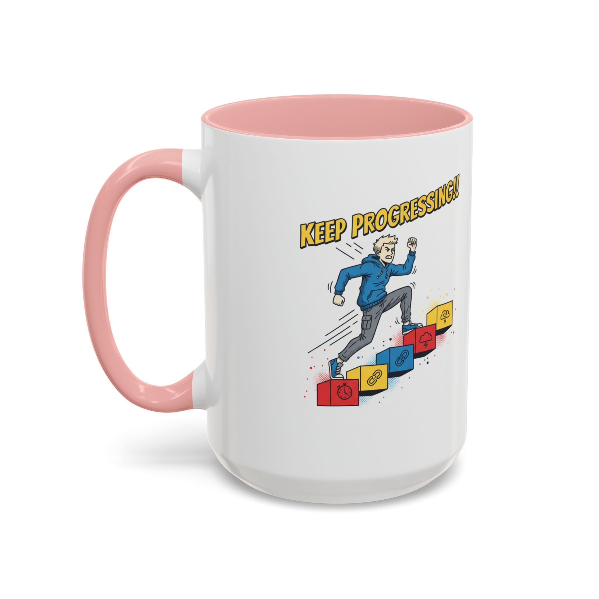 Keep Progressing Coffee Mug — Motivational Accent Mug (11/15oz)