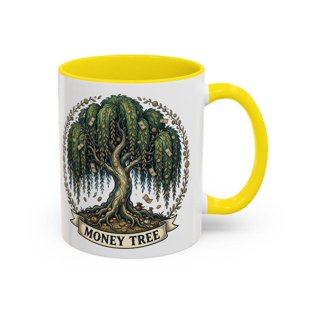 Money Tree Accent Coffee Mug — Inspirational 11/15oz Ceramic Mug with "Money Tree" Design