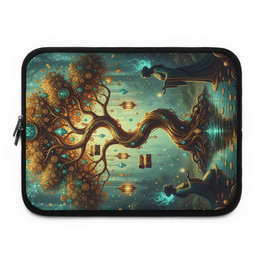 Mystic Tree of Lanterns Laptop Sleeve — Fantasy Nightscape Protective Case