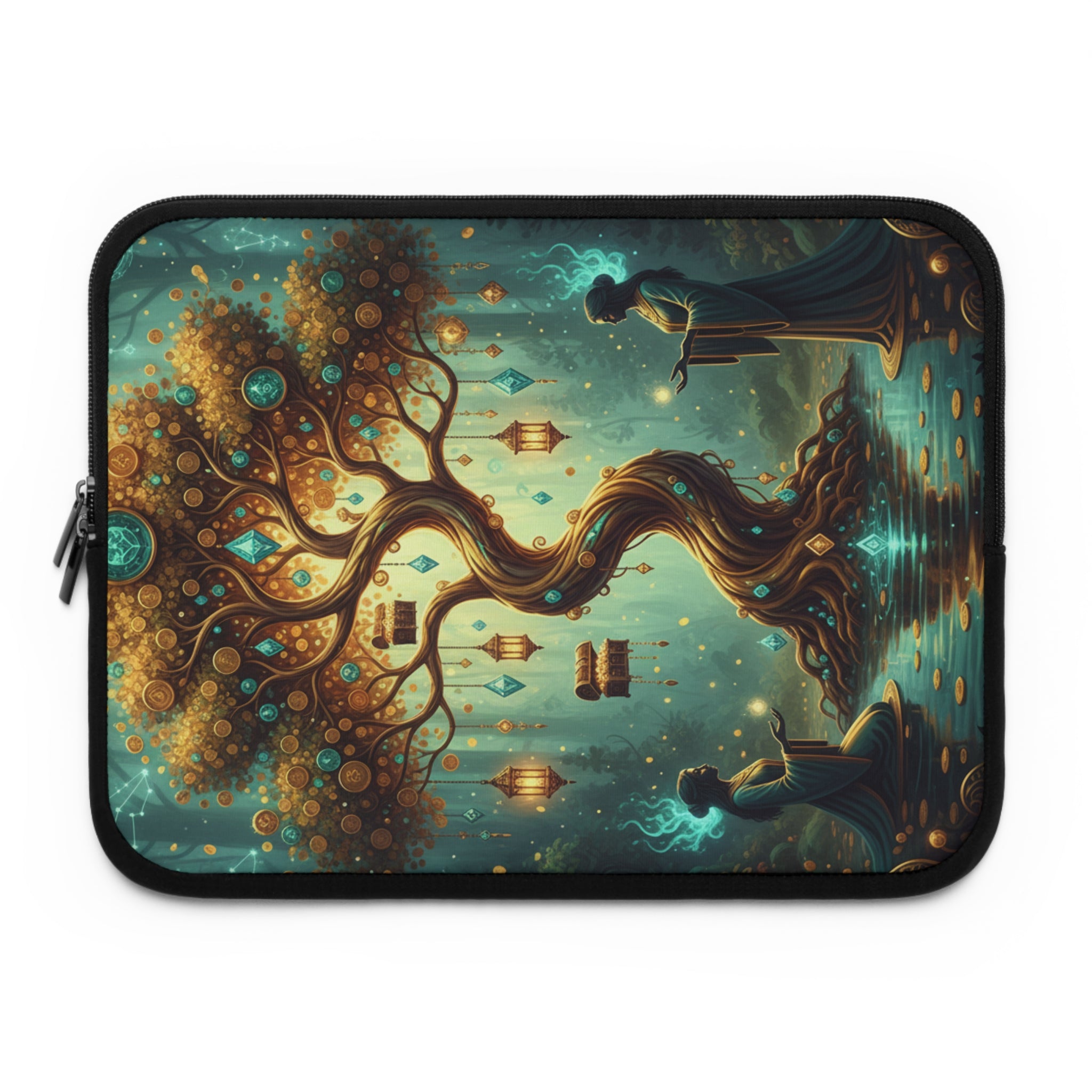 Mystic Tree of Lanterns Laptop Sleeve — Fantasy Nightscape Protective Case