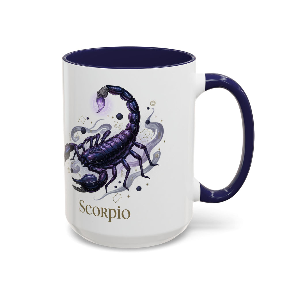 Scorpio Zodiac Coffee Mug — Purple Scorpion Accent Mug (11/15oz)