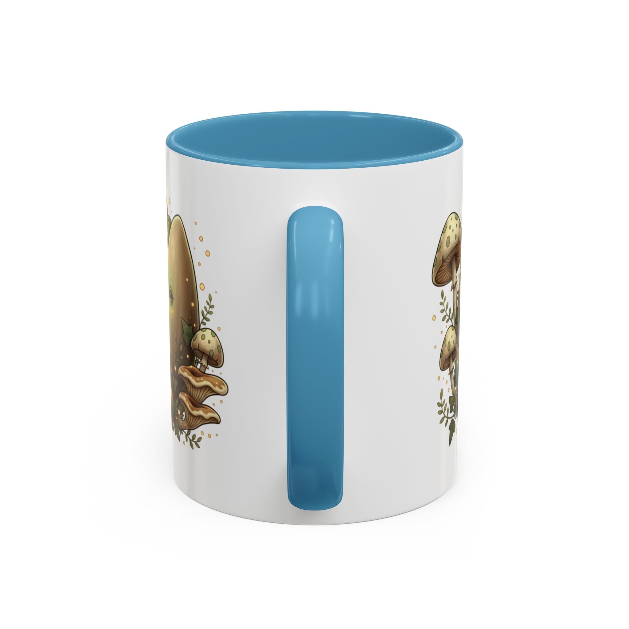 Mushroom Forest Accent Coffee Mug — Cute Woodland Fungi Design (11/15oz)