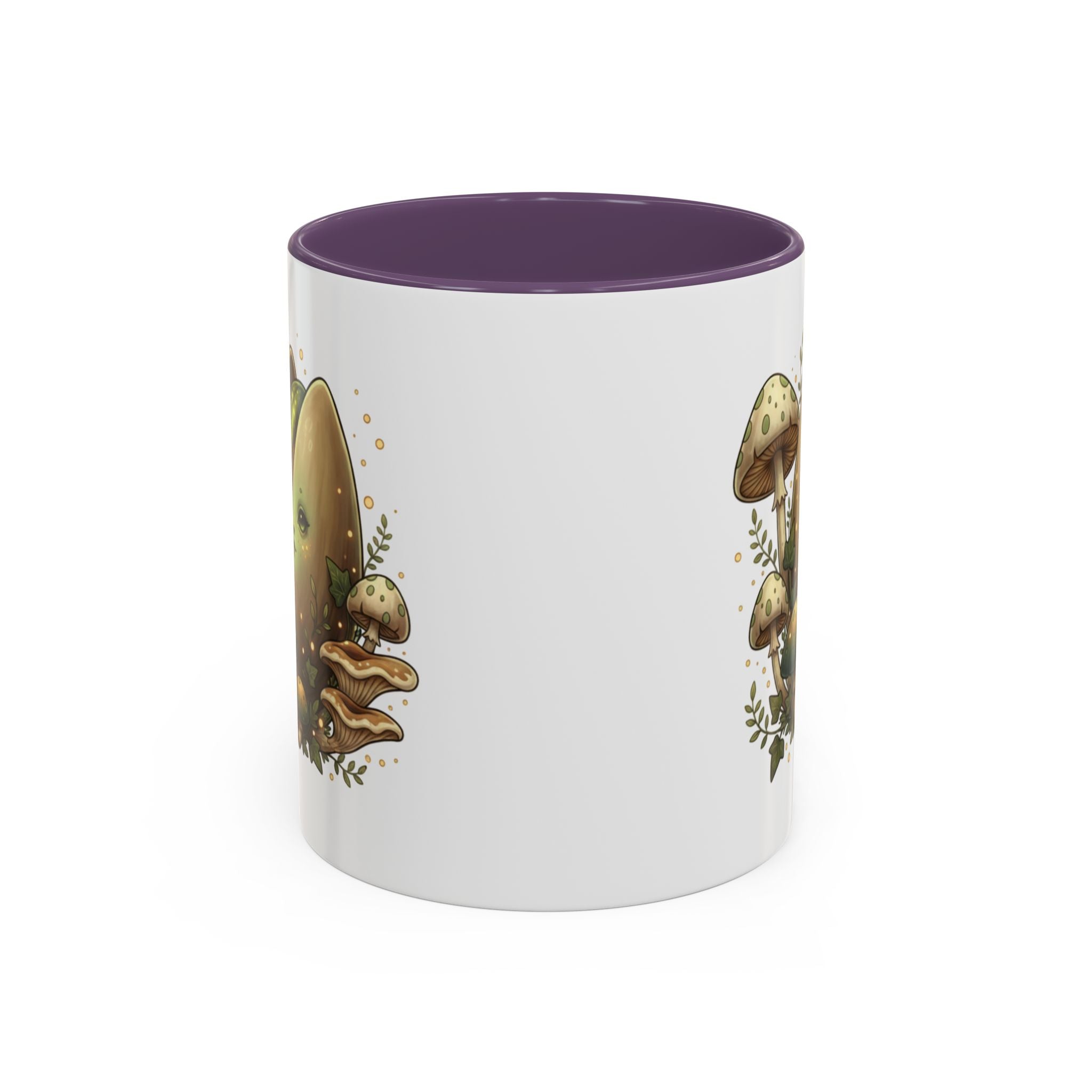 Mushroom Forest Accent Coffee Mug — Cute Woodland Fungi Design (11/15oz)