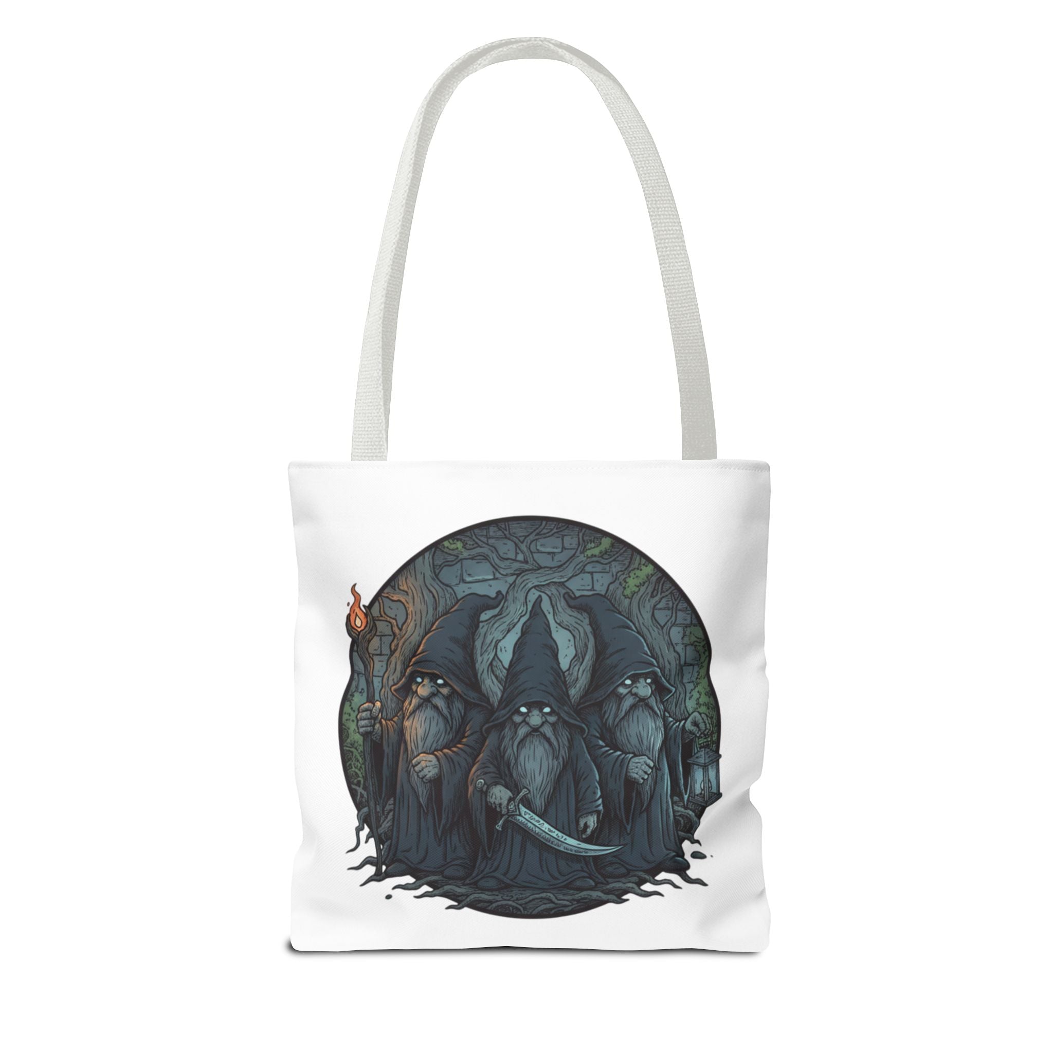 Mystic Grove Wizards Tote Bag — Fantasy Circle Art All-Over Print