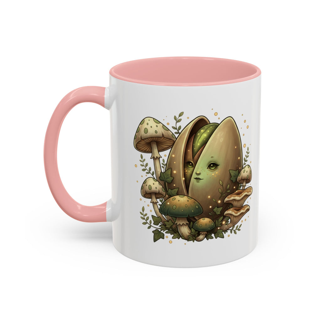 Mushroom Forest Accent Coffee Mug — Cute Woodland Fungi Design (11/15oz)