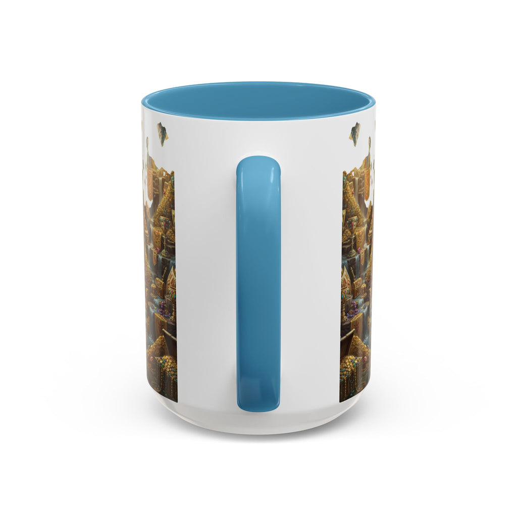 Dragon Hoard Accent Coffee Mug — Fantasy Treasure Landscape (11/15 oz)