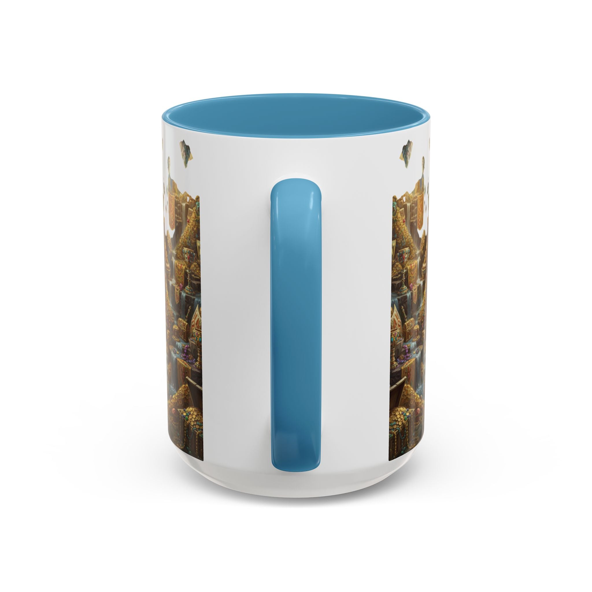 Dragon Hoard Accent Coffee Mug — Fantasy Treasure Landscape (11/15 oz)