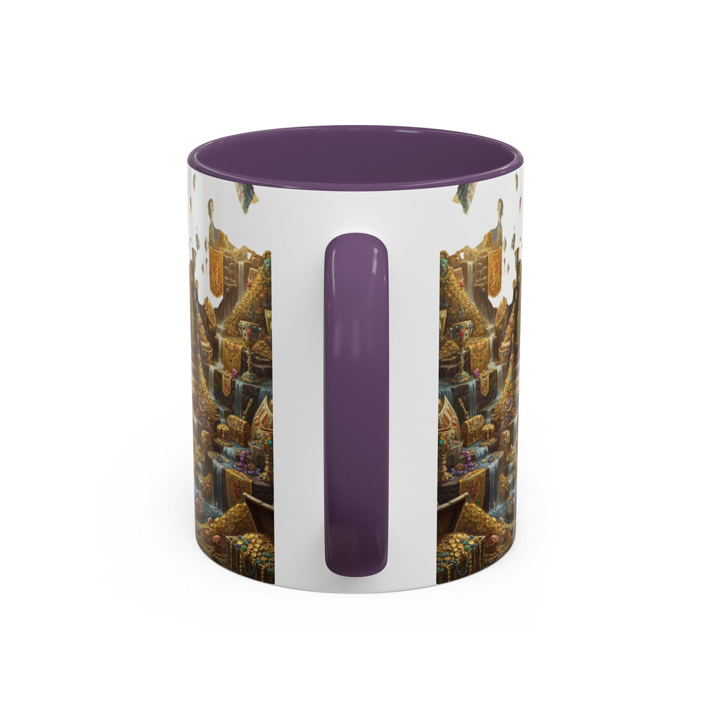 Dragon Hoard Accent Coffee Mug — Fantasy Treasure Landscape (11/15 oz)
