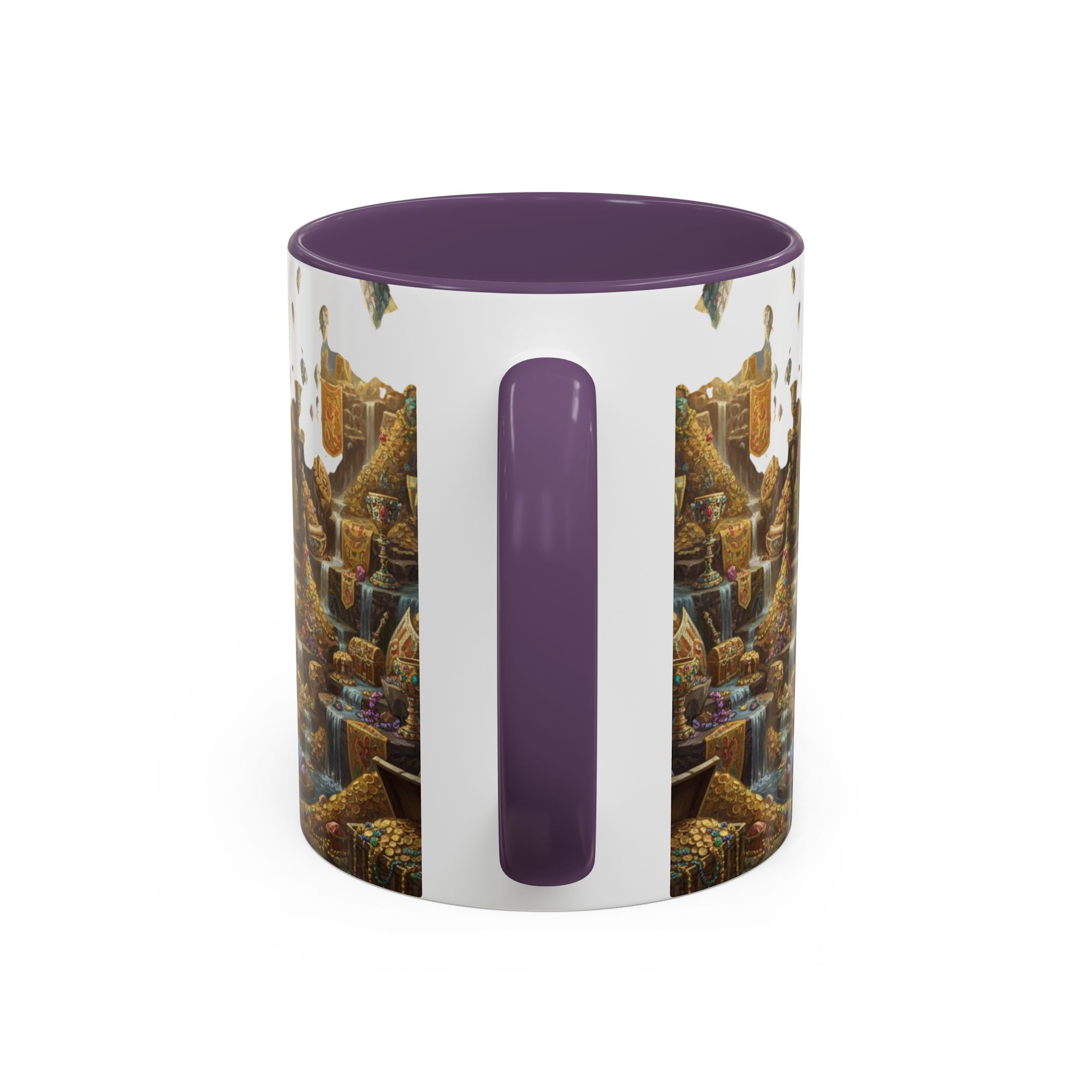 Dragon Hoard Accent Coffee Mug — Fantasy Treasure Landscape (11/15 oz)