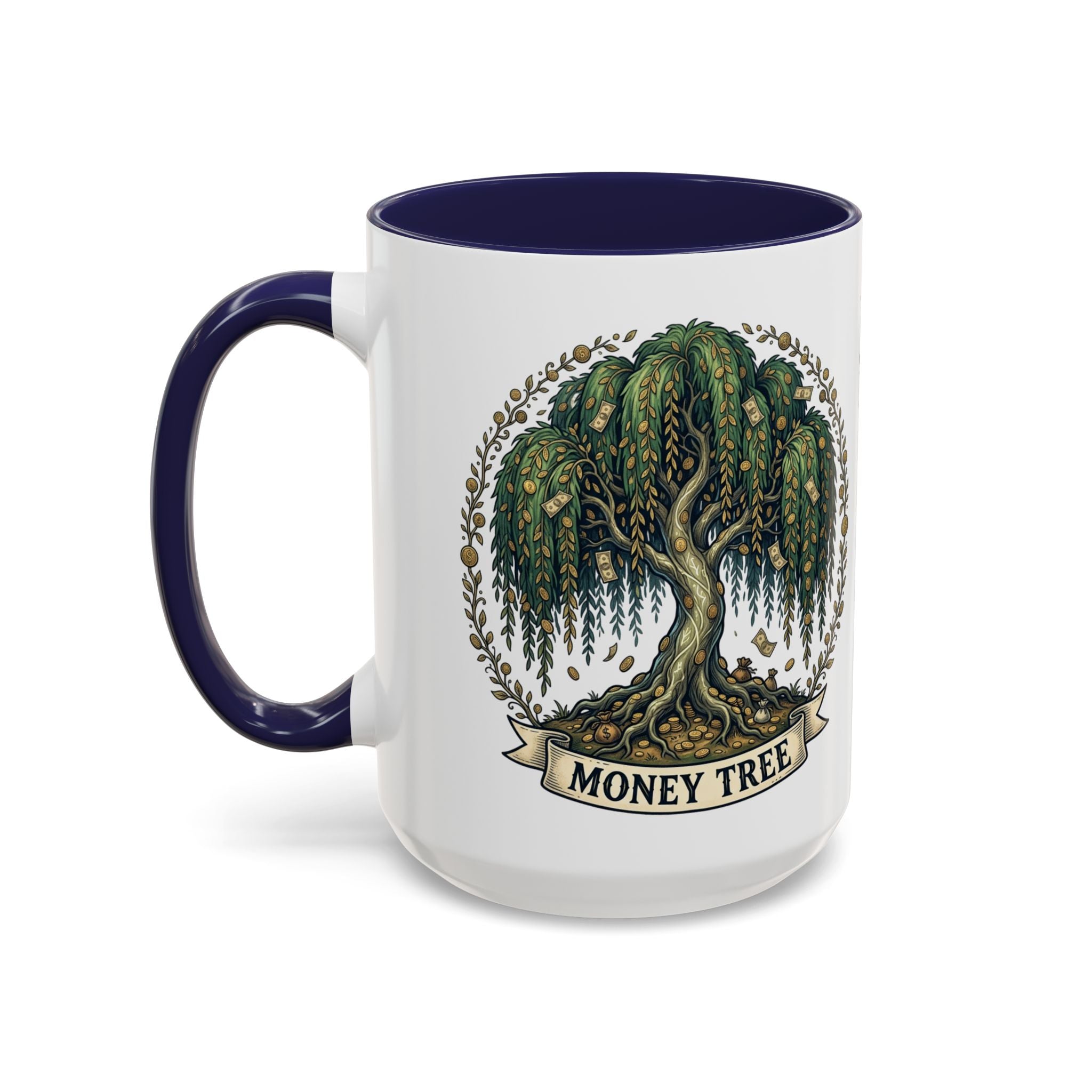 Money Tree Accent Coffee Mug — Inspirational 11/15oz Ceramic Mug with "Money Tree" Design