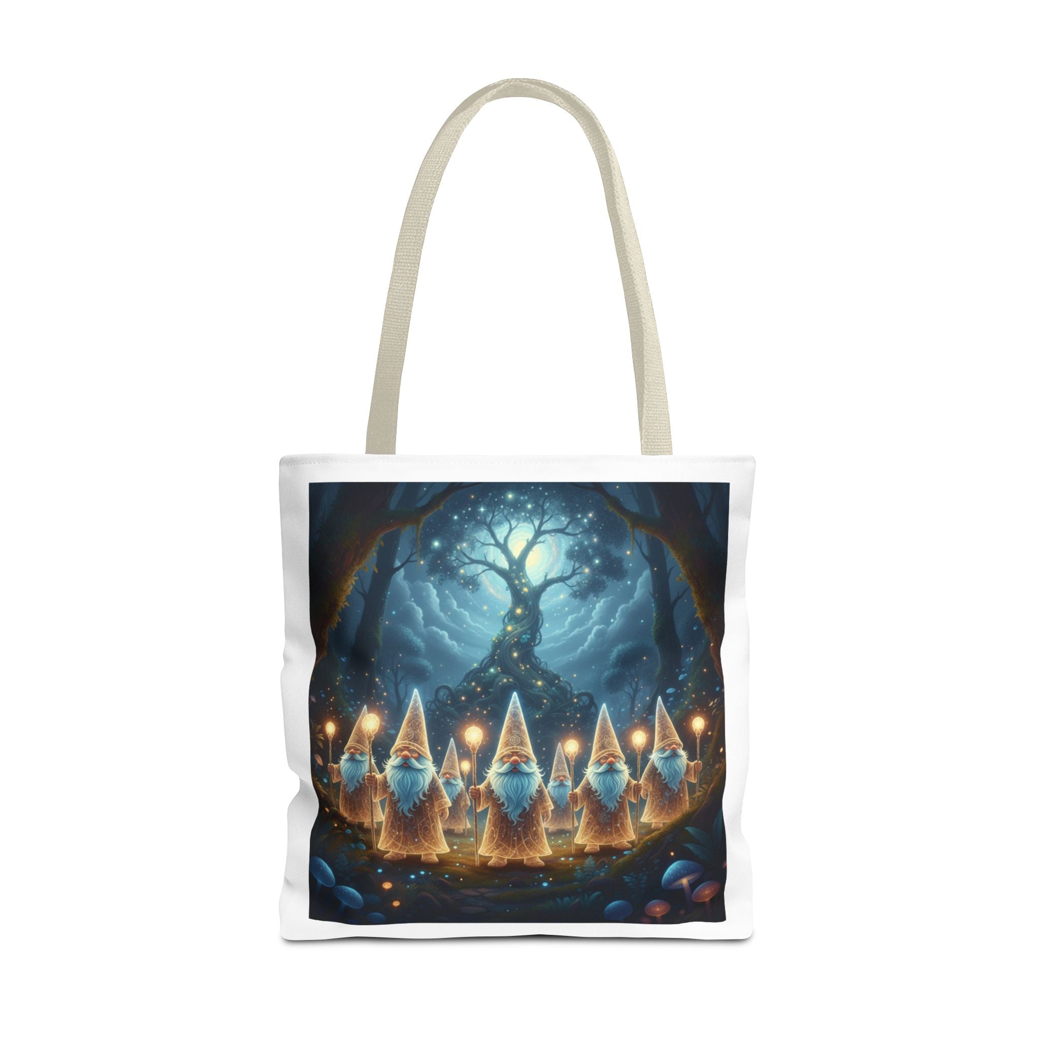 Mystical Gnome Forest Tote Bag — Candlelight Woodland Magic AOP