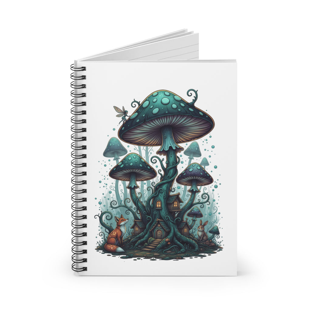 Mushroom Fairy House Spiral Notebook – Ruled Fantasy Journal for Notes & Sketches