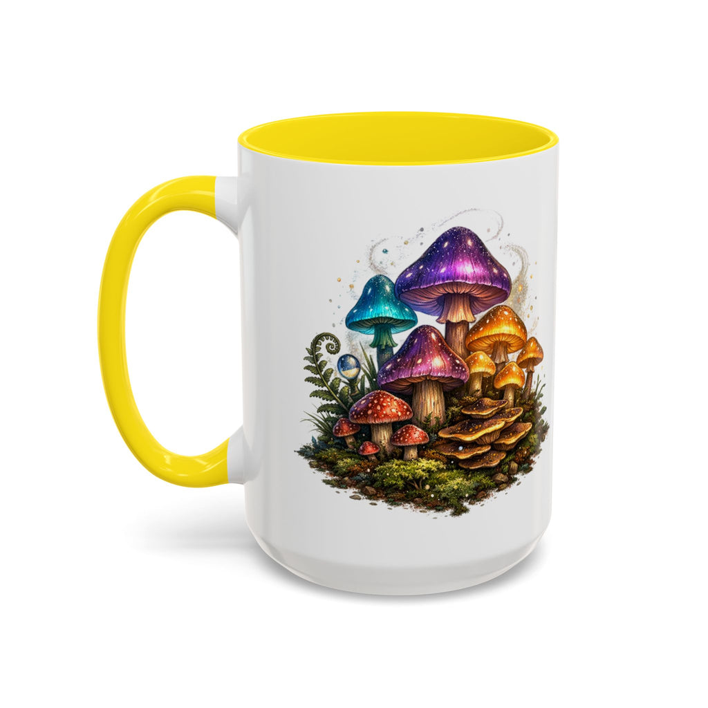 Colorful Fantasy Mushroom Coffee Mug — Accent Ceramic 11/15oz