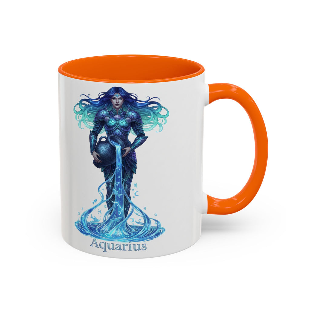 Aquarius Zodiac Coffee Mug — Water Bearer Astrology Accent Mug