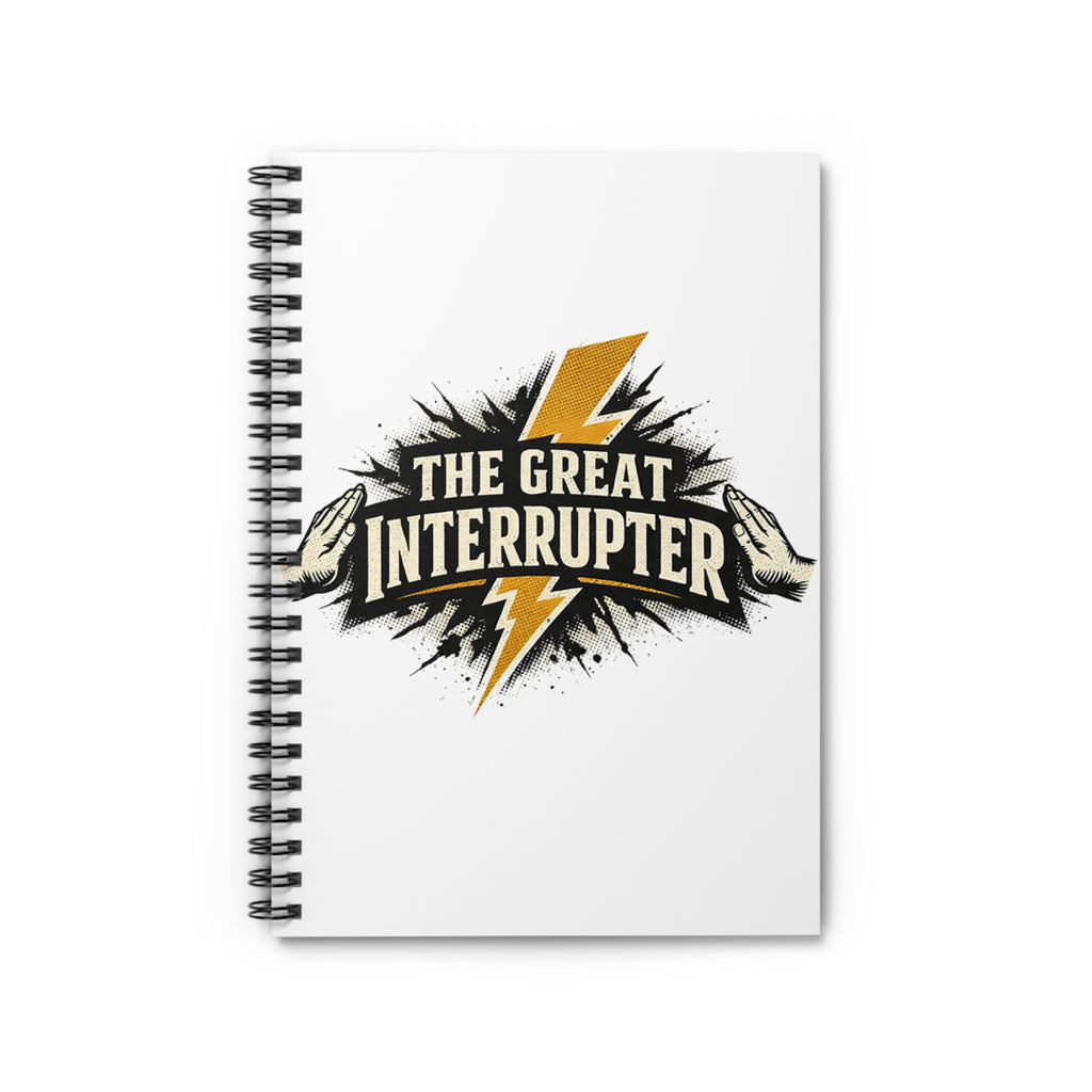 Spiral Notebook — "The Great Interrupter" Lightning Logo Ruled Journal