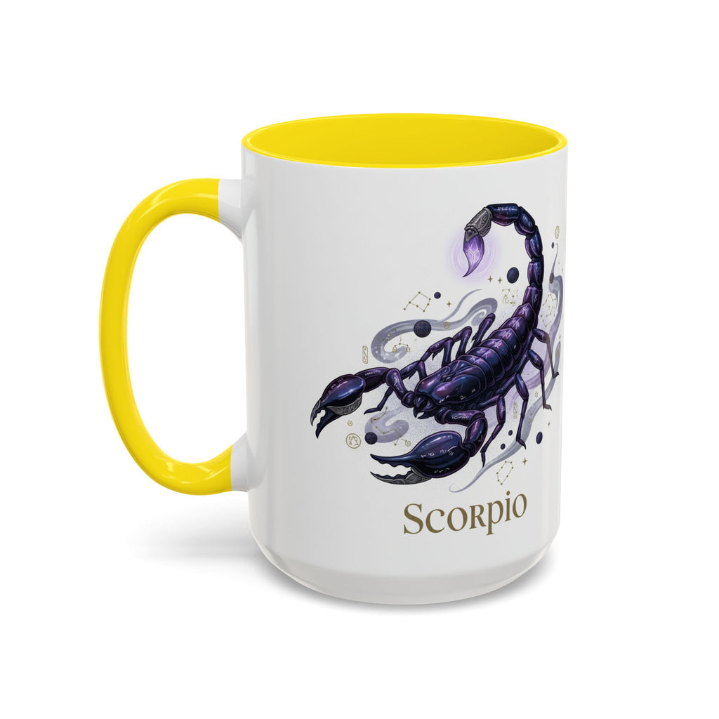 Scorpio Zodiac Coffee Mug — Purple Scorpion Accent Mug (11/15oz)