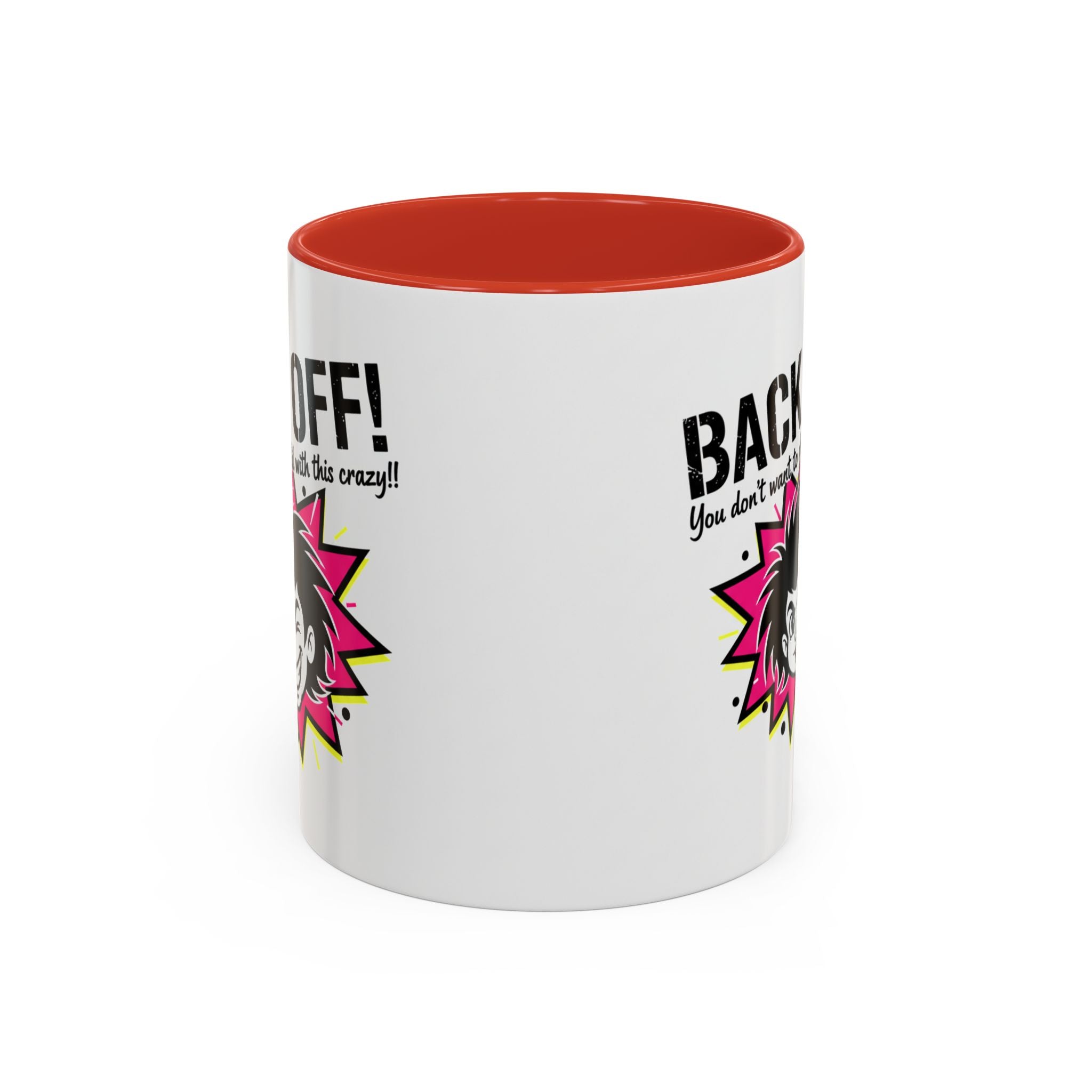 Back Off! Funny Cartoon Face Accent Coffee Mug — 11/15oz